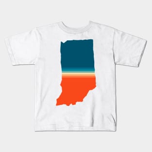 Indiana State Retro Map Kids T-Shirt